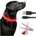 SVIETIACI LED Obojok PRE PSA A MAČKU 70cm ČERVENÝ USB NASTAVITEĽNÝ VODEODOLNÝ