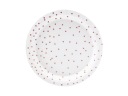 Papierové taniere s bodkami, biele, 18 cm, 6 ks