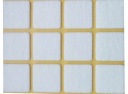 PLSTENÉ PODLOŽKY na stoličky, nábytok, stoly, BIELE, samolepiace, 28 mm x 28 mm