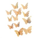 Detské nálepky na stenu 3D Butterfly Gold Openwork