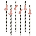 GLITTER STRAWS rose gold BACHELOR PARTY peniski