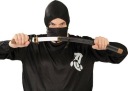 NINJA KATANA V ČIERNO-ZLATE PUŠŤA 60 CM BOJOVNÍK