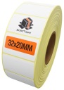 Termo kuriérske etikety 32x20 mm 2000 kusov, samolepiace biele