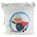 Bavlnená taška s potlačou SUPER BABIČKA - darčeková taška pre babičku