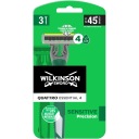 3x precízny holiaci strojček WILKINSON Quattro Essential 4 Sensitive