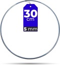 STRIEBORNÁ kovová obruč 30 cm 5 mm STRONG drôtená obruč