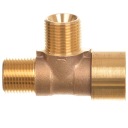 T-kus rozdeľovača vody, závit 1/4 M-M-F, mosadz