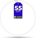 BIELA ​​obruč 55 cm HRUBÁ 5 mm kovová pre makramé