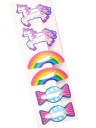 SADA manžetových gombíkov 6 ks Rainbow Candy Unicorn Pink White