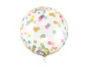 TRANSPARENTNÝ GUĽOVÝ BALÓN S FAREBNÝMI BODKAMI 40 CM