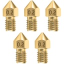 SET 5 x MK8 0,2 mosadzná tryska ENDER 3 PRO 1,75