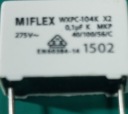 Polypropylénový kondenzátor Miflex 100nF 275VAC - 5 kusov