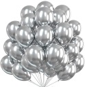 Kovové strieborné CHROME balóniky na girlandy, 5 palcov, 50 kusov