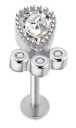 Labret Ear Stud Crystal SS316L 1,2/8