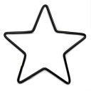 Dekorácia KOVOVÝ RÁM ČIERNA HVIEZDA 9 cm