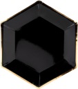 Papierové taniere BLACK GOLD 23 cm 6 ks na NARODENINY Silvestra