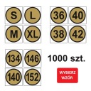 Nálepky s LABEL Veľkosť na oblečenie 1000x