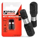 Nárazový bit HEX5 Nárazové bity 25mm | Nárazový bit pre skrutkovač 2 ks.