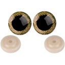 Bezpečné zlaté GLITTER EYES 25 mm PLYŠ