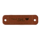 Etiketa z ekokože HANDMADE LOVE, hnedá 1166