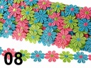ČIPKOVÁ STUHA - VEĽKÉ FAREBNÉ KVETY 2,7cm - 08