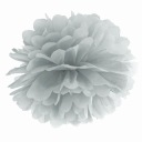 Bambuľka z hodvábneho papiera, strieborná, 35 cm, papierová dekorácia na narodeniny, svadbu, svadobnú hostinu