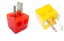 Zástrčka reproduktora DIN2 MINI, sada 10 ks, oranžovo žltá (1013a)