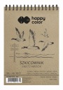 Skicár, blok A6, špirála, biela, 90g, 80 listov Happy Color BIRDS