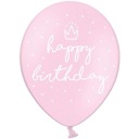 Ružové balóniky HAPPY BIRTHDAY, 12 palcov, 6 ks