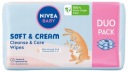 NIVEA BABY Vlhčené obrúsky Biodegradable Soft & Cream 2x57 ks