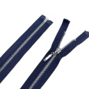 KOVOVÝ Zips strieborný VT0 35cm NÁMORNÍCKA MODRÁ