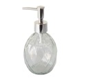 Sklenený dávkovač mydla so strieborným 350 ml glamour dávkovačom mydla