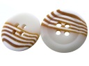 34mm Ozdobné gombíky 1 kus, farba ECRU, MLIEČNA BIELA ​​S PÁSKOM K826 15319