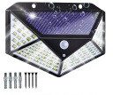 LED SVIETIDLO S POHYBOVÝM A SÚMRAKOVÝM SENZOROM SOLÁRNE 100LED NÁSTENNÉ SVÍTIDLO