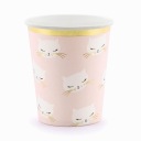 CAT KOTEK papierové poháre, ružové, 200 ml, 6 ks, k narodeninám detí