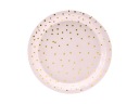 Narodeninové taniere Pink Dots Gold 6 ks