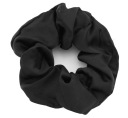 SATIN scrunchies gumička do vlasov, ČIERNA, pružná, BEZPEČNÁ