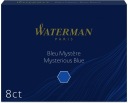 Náboje do pera Waterman, dlhé, 8 ks, čierno-modré
