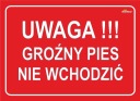 Nie 63 POZOR VÝSTRAŽNÁ TABUĽA PRE PSA