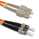 Qoltec SC/UPC - prepojovací kábel z optických vlákien ST/UPC | Multimode | 50/125 | 1 m