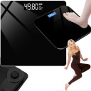 DIGITÁLNA KÚPEĽŇOVÁ VÁHA, LCD DISPLEJ, MERANIE TEPLOTY, SKLO, 180KG
