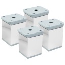 Noha Noha hranatá nábytková 40x40 H-50 Chrómová úprava +20mm - 4 ks