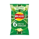 Walkers Salt & Vinegar zemiakové lupienky s príchuťou soli a octu 6 x 25 g