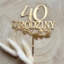 Narodeninový narodeninový topper so zlatým plexi zrkadlom akéhokoľvek veku