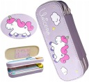 Peračník Unicorn, dve priehradky, školské fixky, pastelky