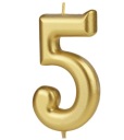 NARODENINOVÁ SVIEČKA ČÍSLO 5 PÄŤ ZLATÁ 10cm
