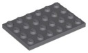 LEGO 3032 TANIER 4x6 tmavosivá NOVINKA (4g)