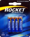 4x raketová alkalická alkalická batéria AAA LR03 LR3