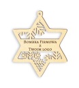 DREVENÁ GUĽA s logom firmy na vianočný stromček HVIEZDA