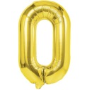 FÓLIOVÝ BALÓN ČÍSLO NULA 0 ZLATÝ / ZLATÝ 100CM